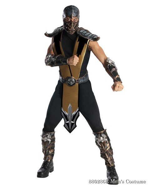 Deluxe Mortal Kombat Scorpion Mens Costume - Click Image to Close