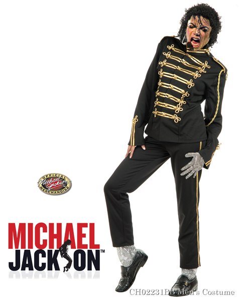 Adult Michael Jackson Black Military Prince Costume - Click Image to Close
