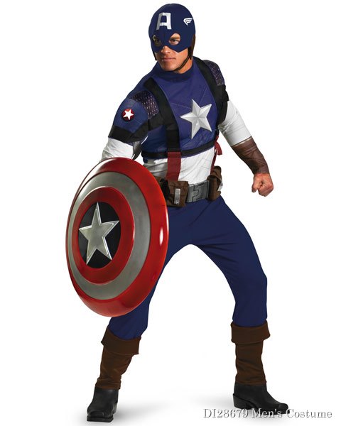 Prestige Captain America Movie Mens Costume - Click Image to Close