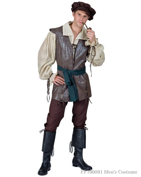 Medieval Man Peasant Costume - Click Image to Close