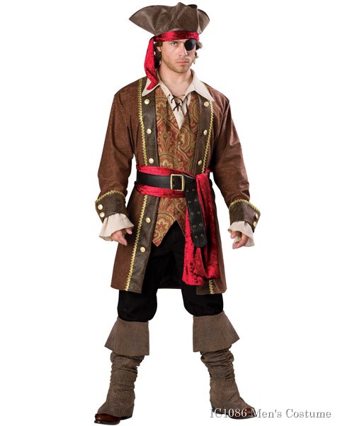 Deluxe Captain Skullduggery Pirate Mens Costume - Click Image to Close