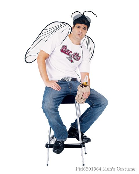 Mens Bar Fly Costume - Click Image to Close