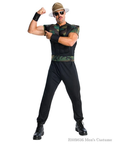 WWE Deluxe Sgt Slaughter Mens Costume - Click Image to Close