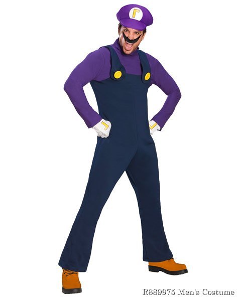 Deluxe Super Mario Waluigi Mens Costume