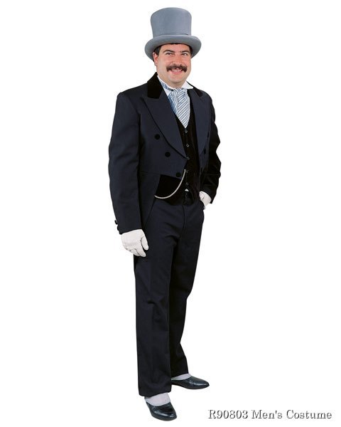 Regency Collection Black Formal Tailsuit Mens Costume - Click Image to Close