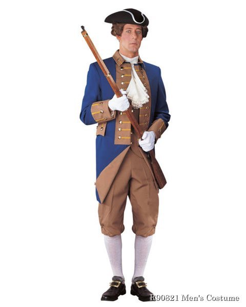 Regency Collection Buff And Blue Soldier Mens Costume - Click Image to Close