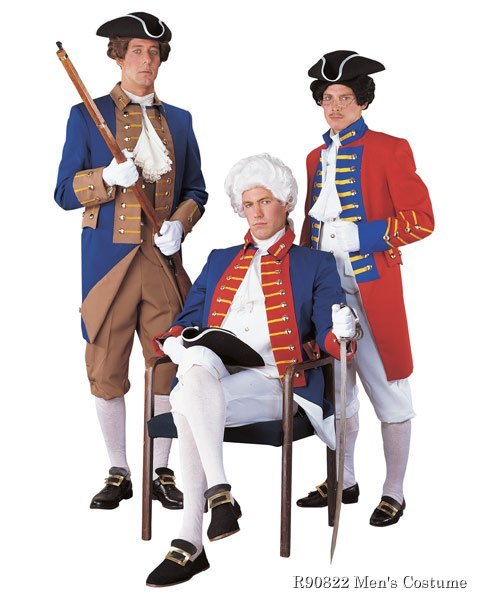 Regency Red, White and Blue Soldier Mens Costume - Click Image to Close