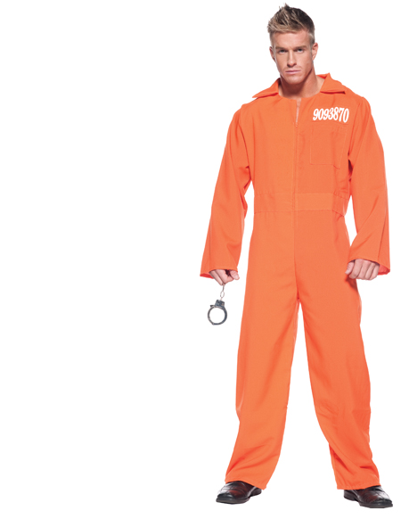 Orange Prison Jumpsuit Adult Costume - Click Image to Close