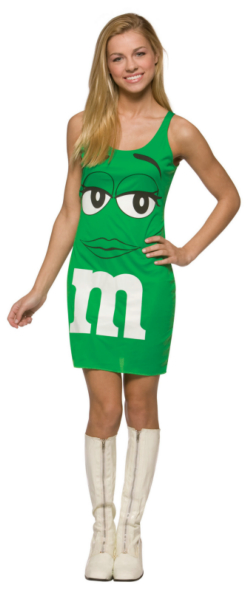 M&M Green Tank Dress Teen Costume - Click Image to Close