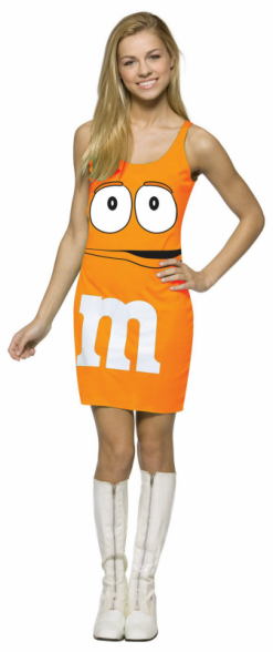 M&M Orange Tank Dress Teen Costume - Click Image to Close