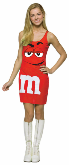 M&M Red Tank Dress Teen Costume - Click Image to Close