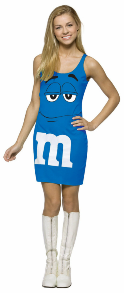 M&M Blue Tank Dress Teen Costume - Click Image to Close