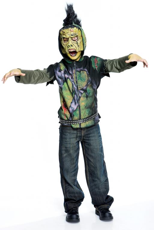 Creature Short Sleeve Hoodie Child Costume Medium - Click Image to Close