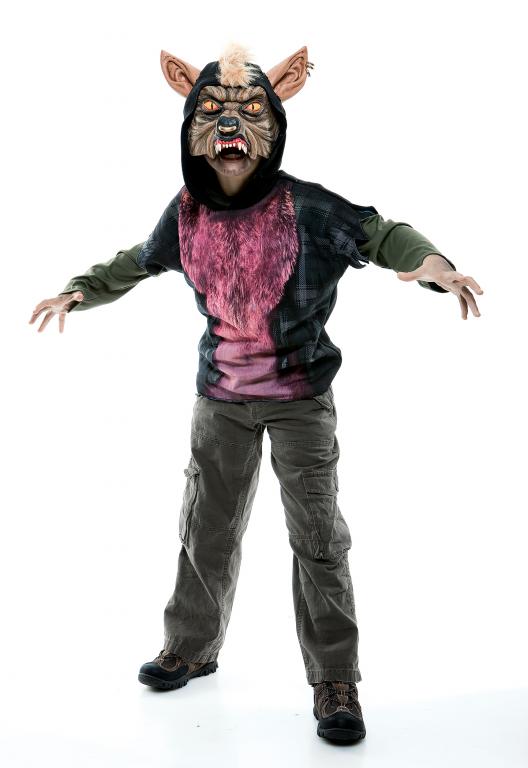 Werewolf Short Sleeve Hoodie Child Costume Small - Click Image to Close