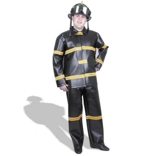 Fireman Pleather Adult Costume - Click Image to Close