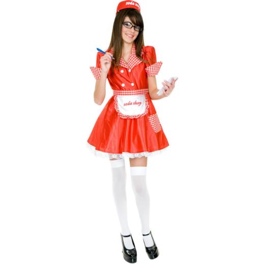 Soda Shop Waitress Teen Costume - Click Image to Close