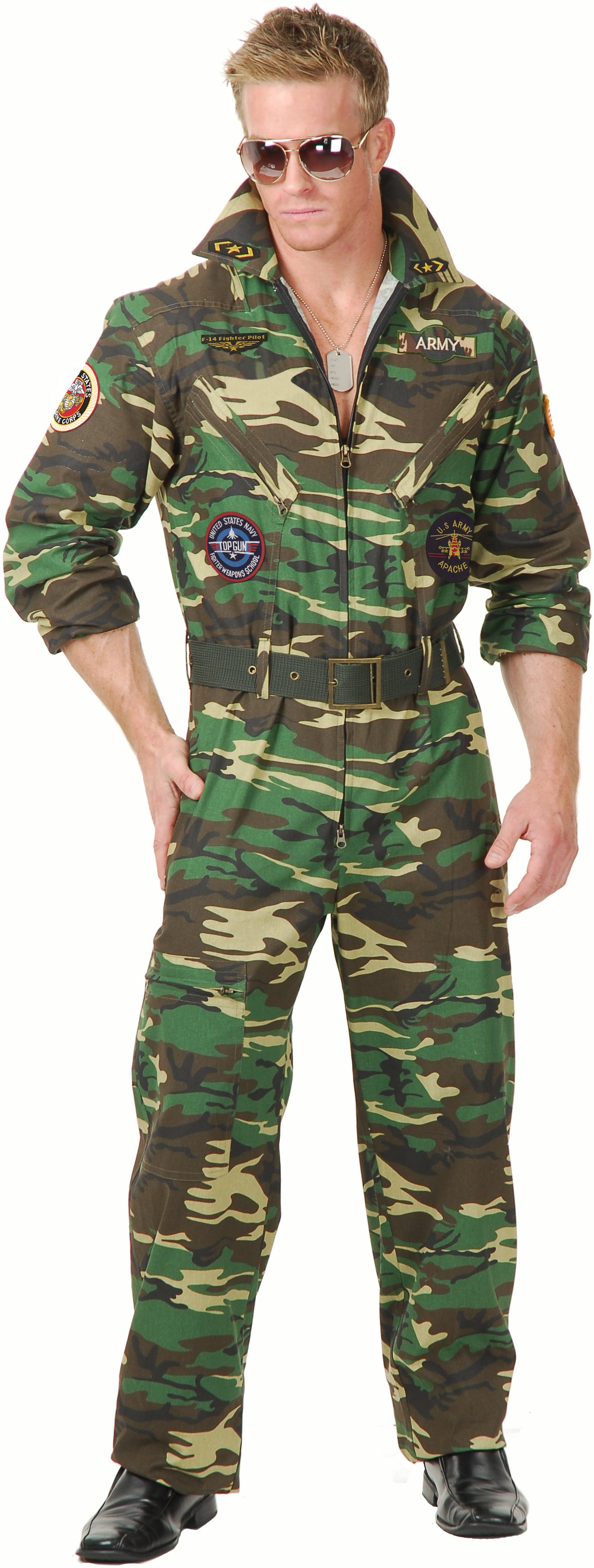 Camoflage Jumpsuit Plus Adult Costume