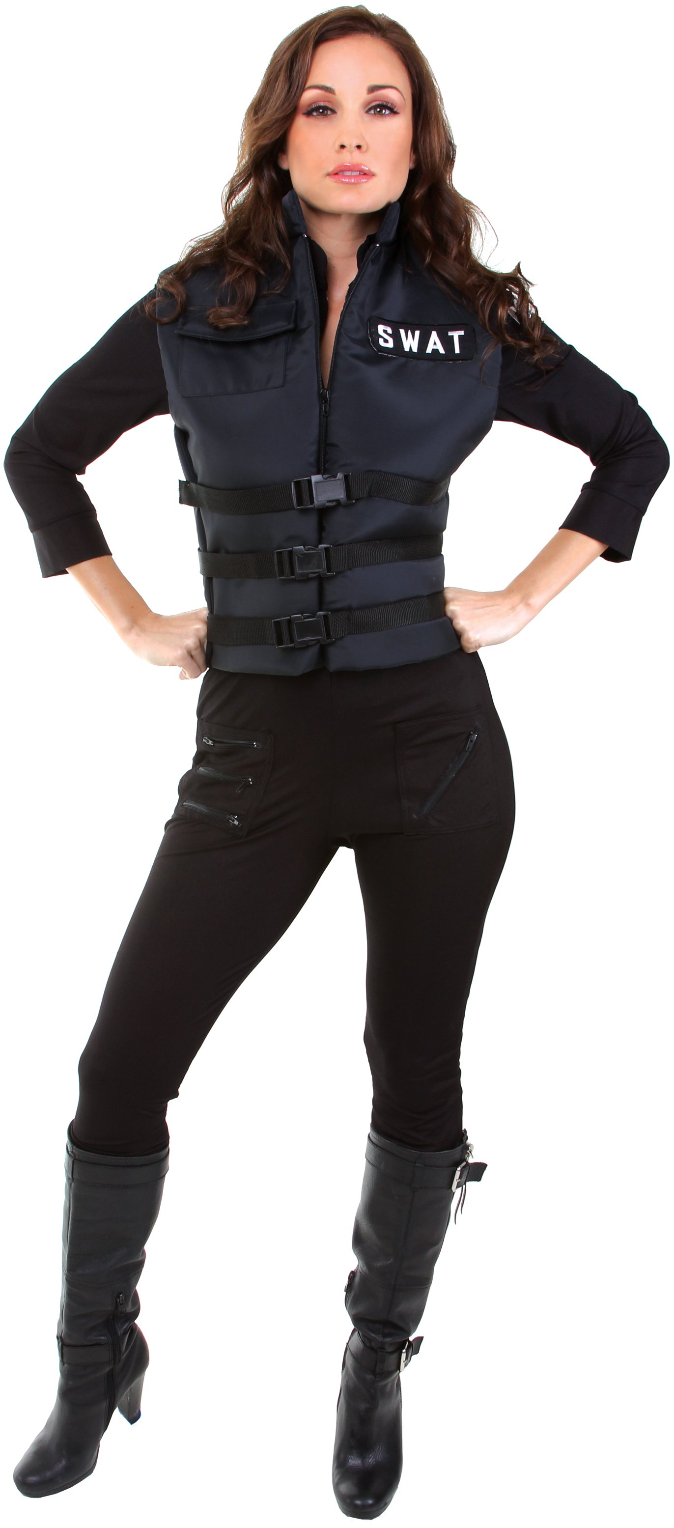 Lady SWAT Adult Costume - Click Image to Close