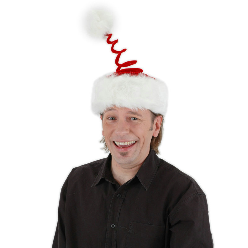 Deluxe Springy Santa Hat - Click Image to Close