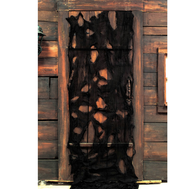 12' Black Creepy Cloth Decoration - Click Image to Close