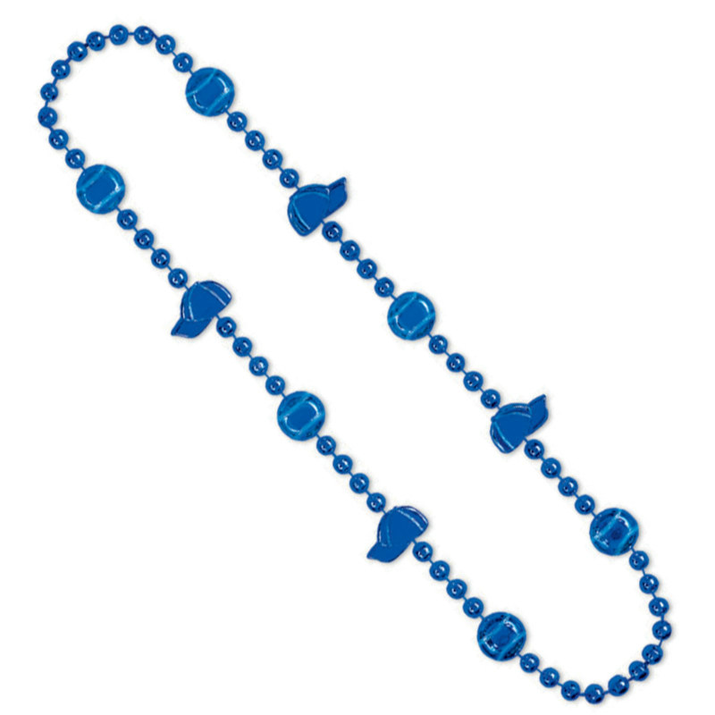 Baseball Beads 36" Blue - Click Image to Close