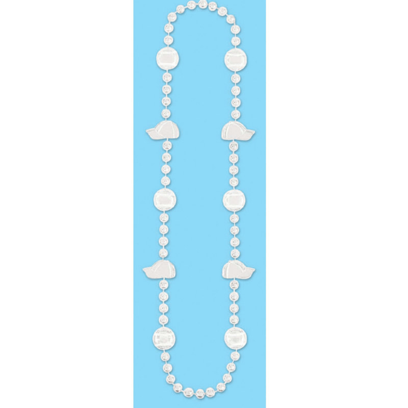 Baseball Beads 36" White - Click Image to Close