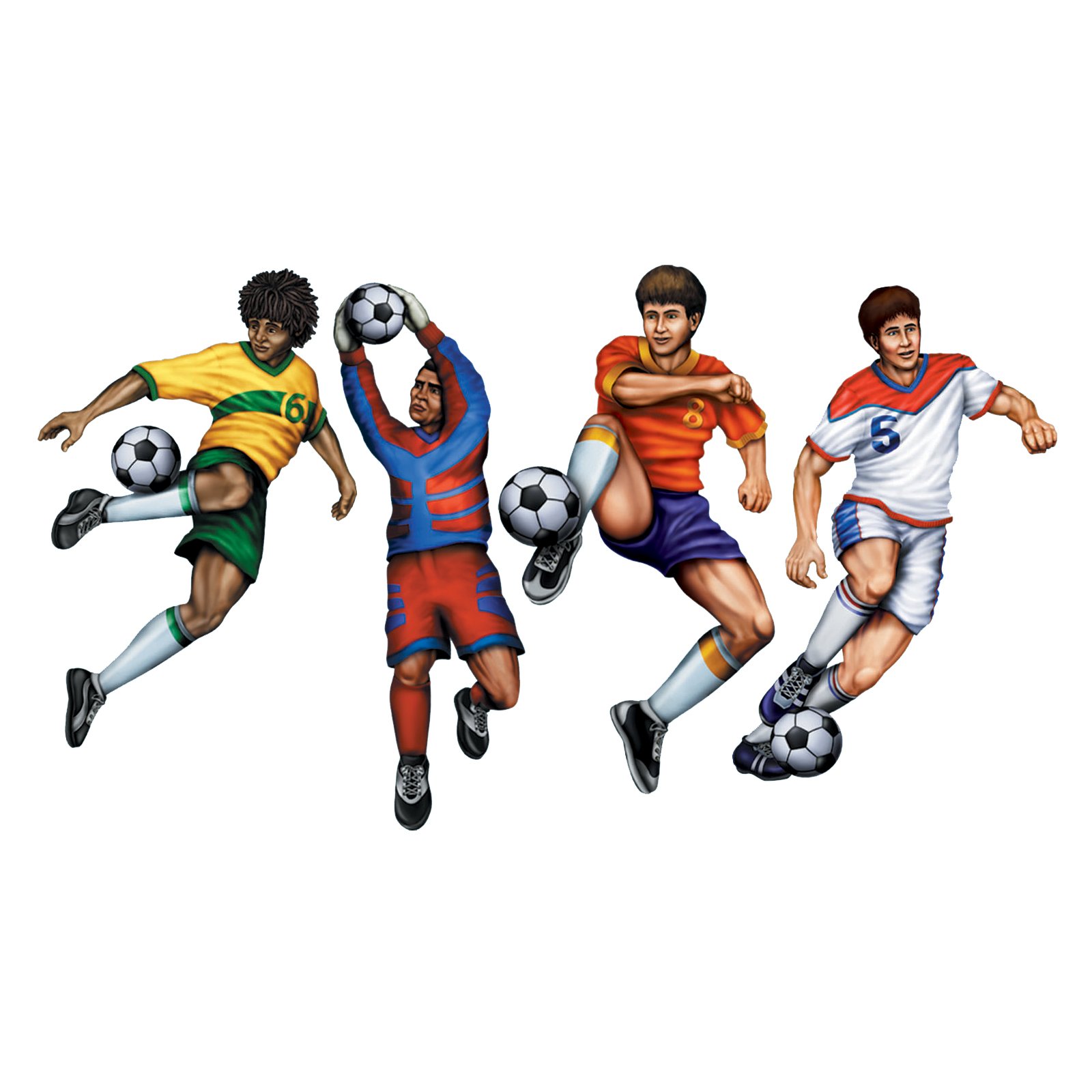 20" Soccer Cutouts (4 count) - Click Image to Close