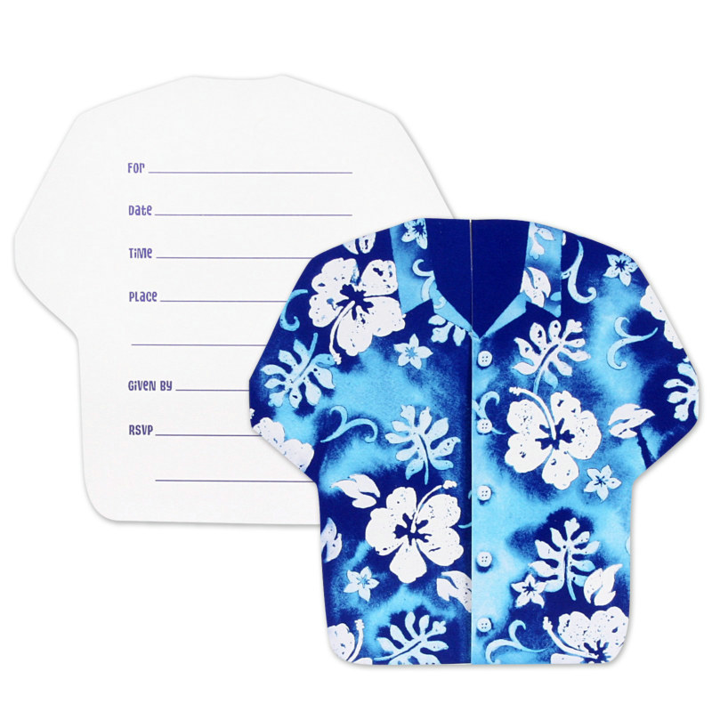 Bahama Breeze Shirt-Shaped Invitations (8 count) - Click Image to Close