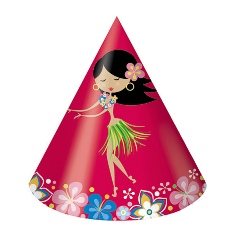 Let's Hula Cone Hats (8 count)