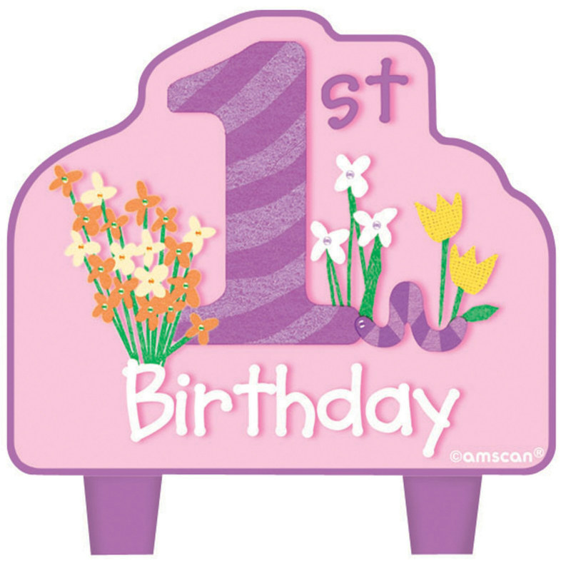 1st Birthday Girl Molded Candle - Click Image to Close