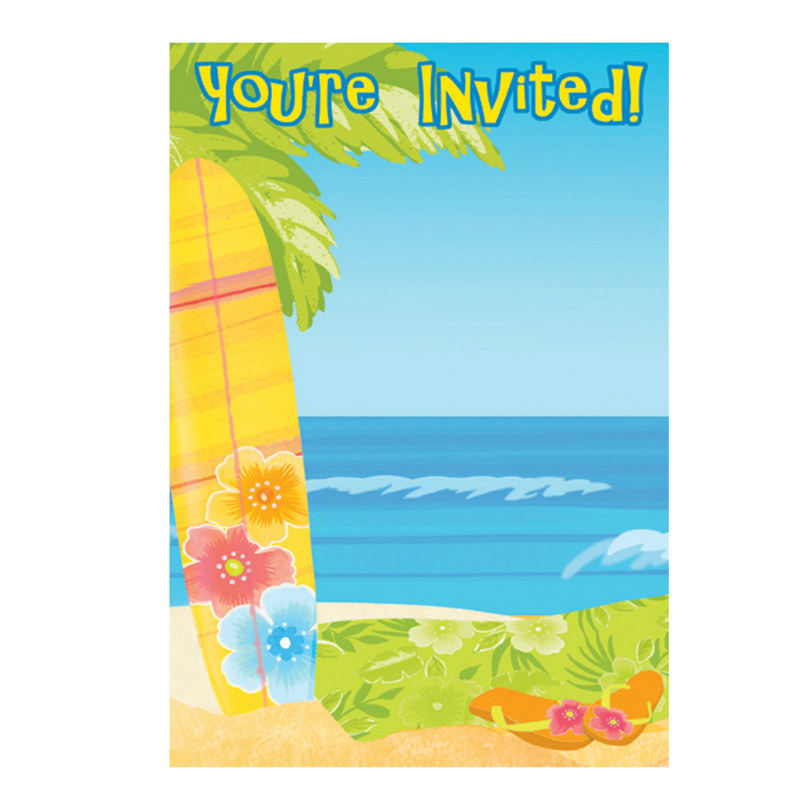 Surf's Up Imprintable Postcard Invitations (8 count)
