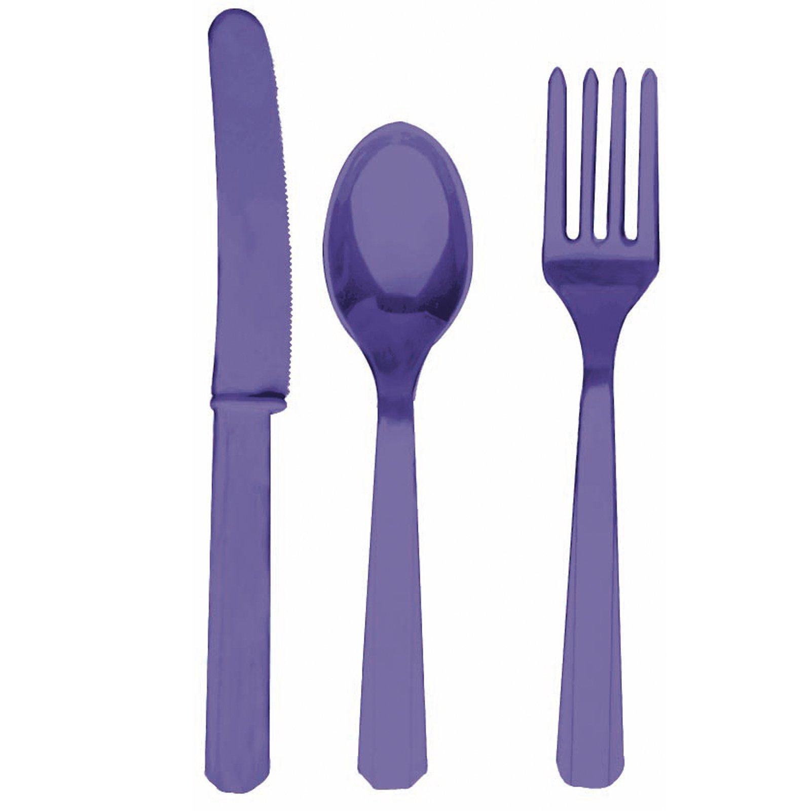 New Purple Forks, Knives & Spoons (8 each) - Click Image to Close