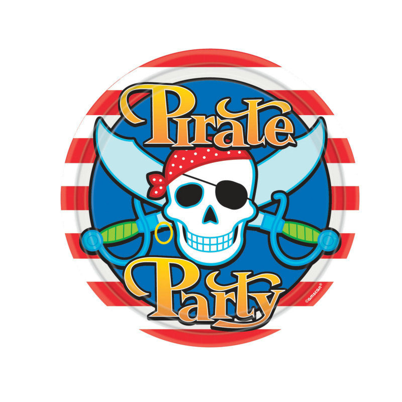 Pirate Party Dinner Plates (8 count) - Click Image to Close