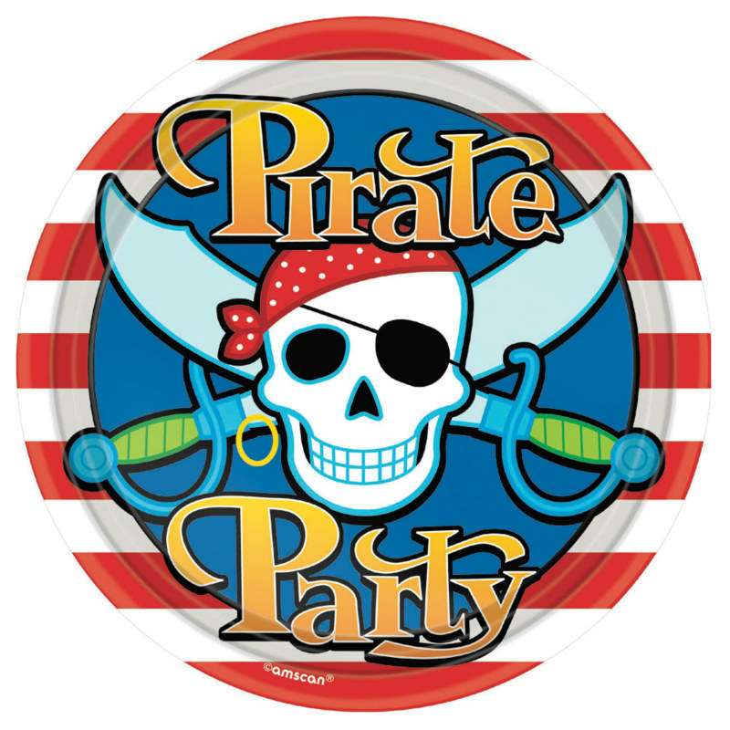 Pirate Party Dessert Plates (8 count) - Click Image to Close