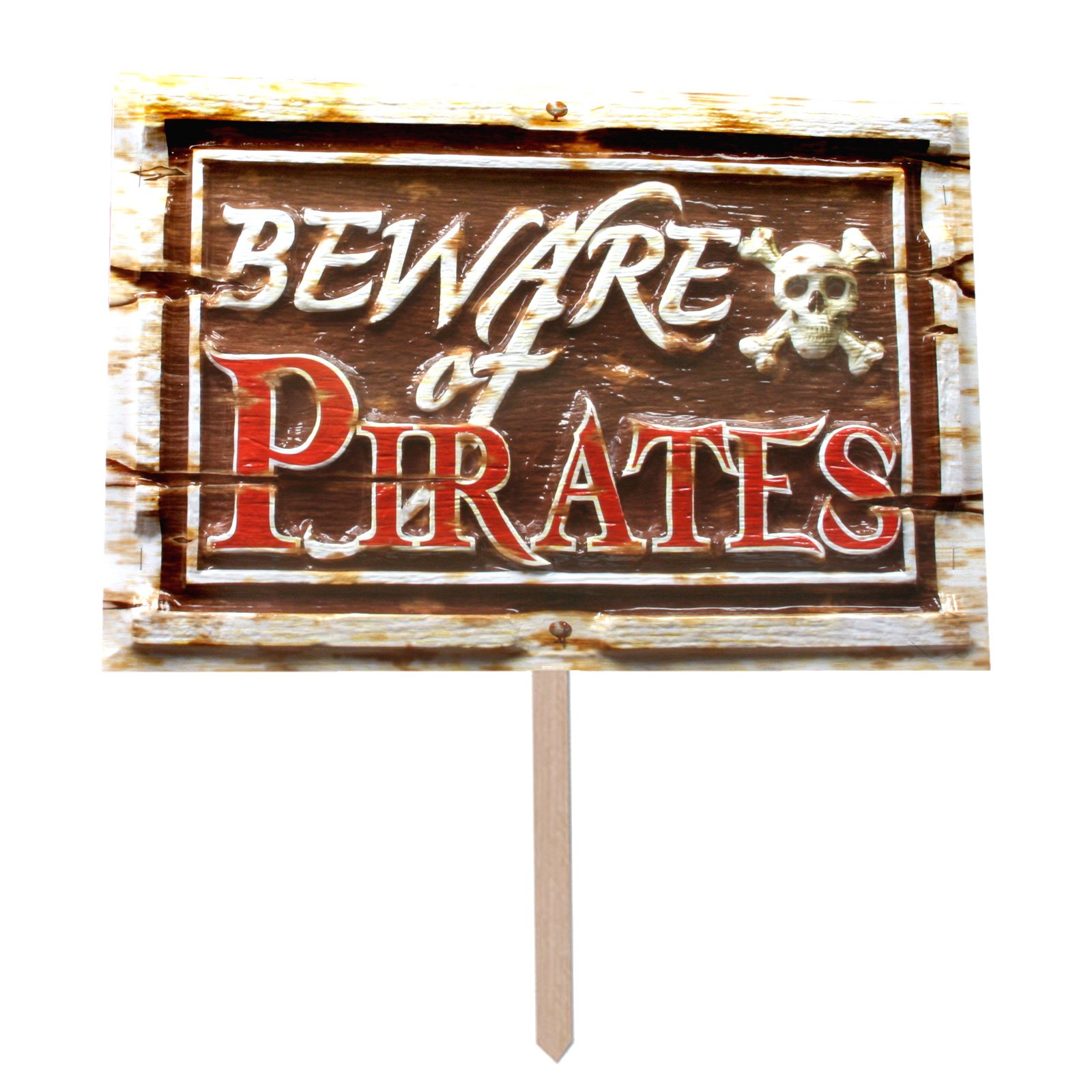 Beware Of Pirates 3-D Art-Form Yard Sign - Click Image to Close