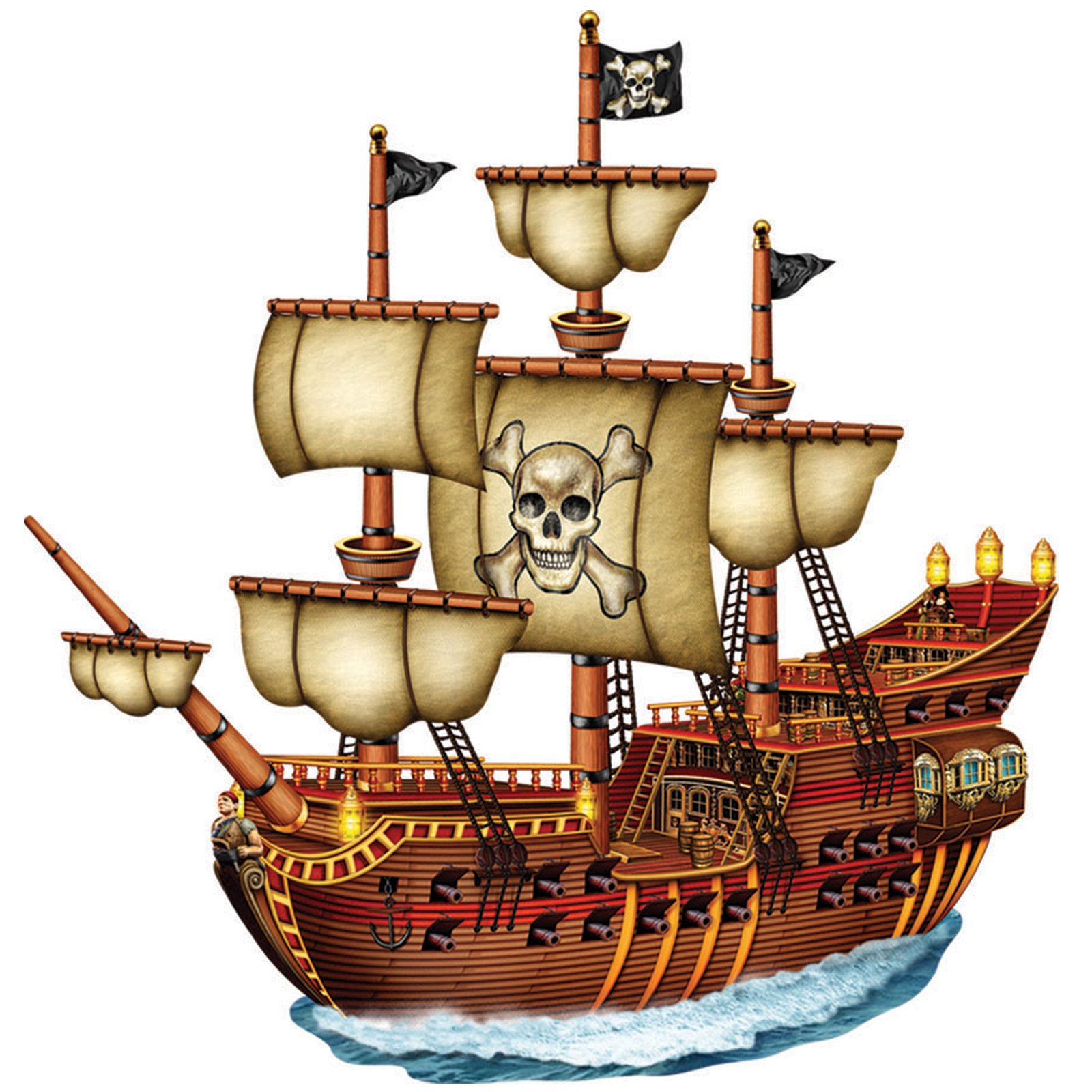 31" Jointed Pirate Ship - Click Image to Close