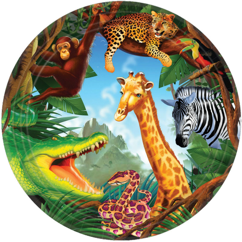 Safari Dessert Plates (8 count) - Click Image to Close