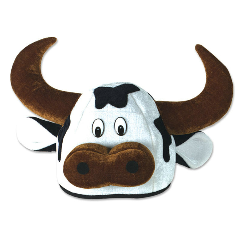 Cow Head Party Hat Adult - Click Image to Close