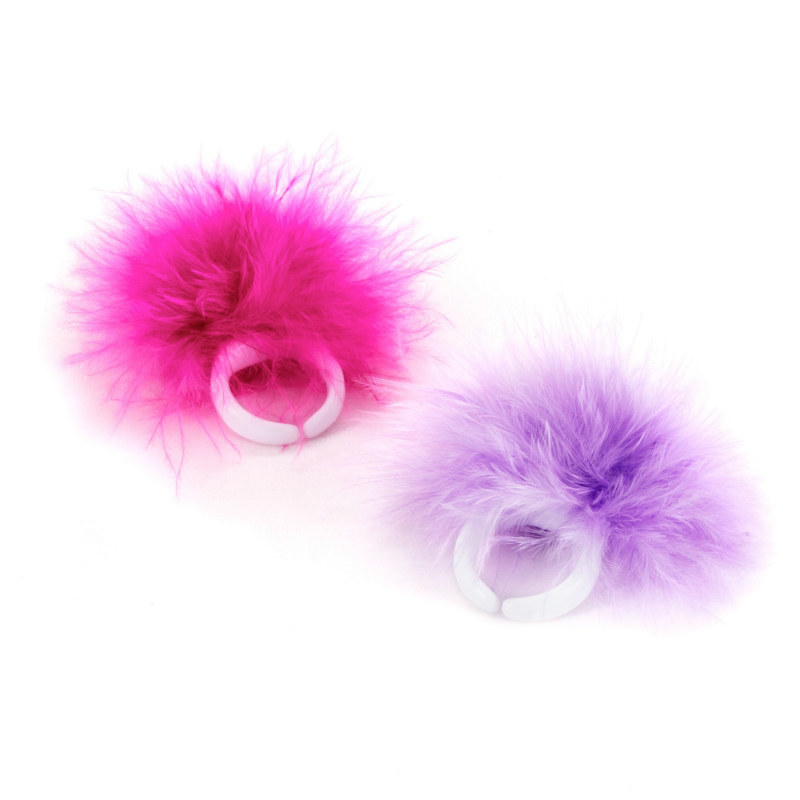 Ring with Marabou Trim (6 count) - Click Image to Close