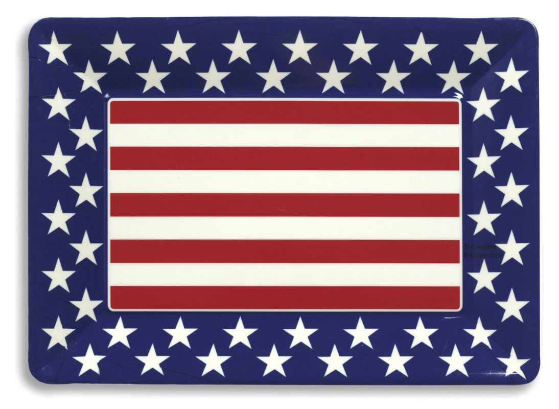 Patriotic Plastic Tray 14" - Click Image to Close