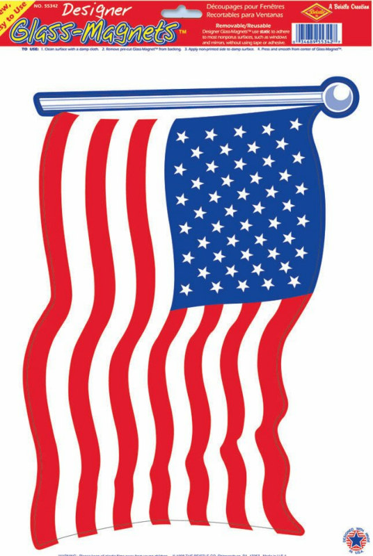 American Flag Window Cling - Click Image to Close