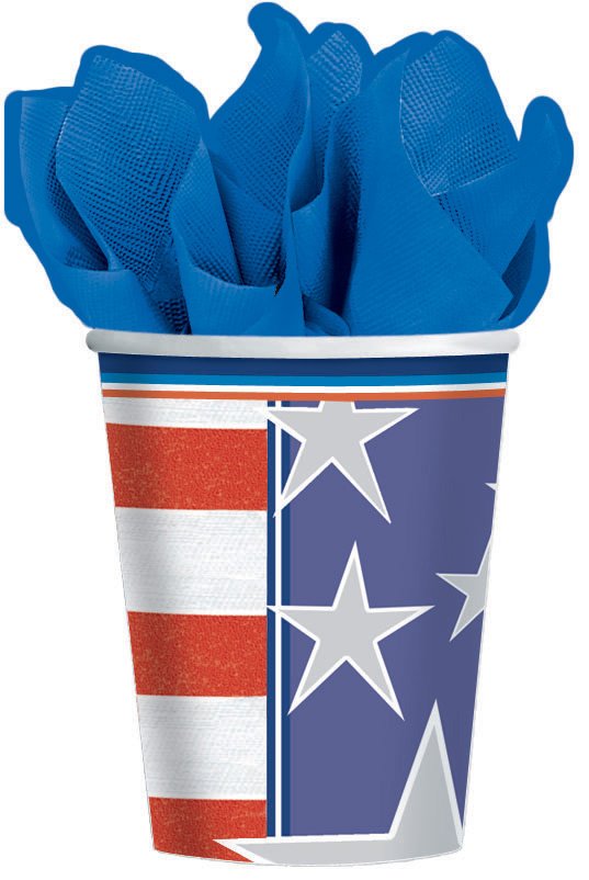 Celebrate Patriotic 9 oz. Paper Cups (8 count) - Click Image to Close