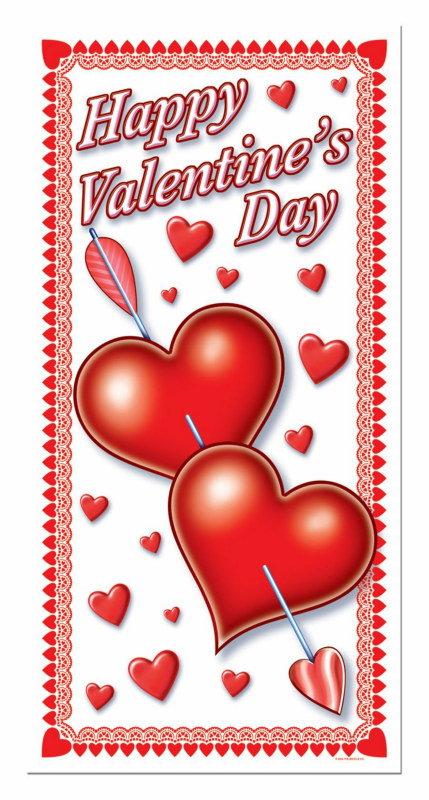 5' Happy Valentine's Day Door Cover - Click Image to Close