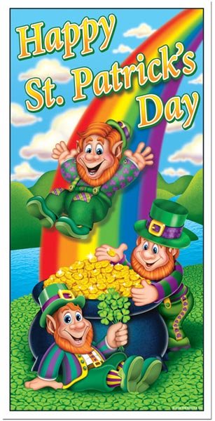 5' Happy St. Patrick's Day Door Cover - Click Image to Close