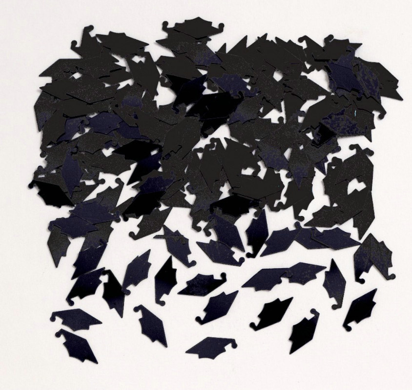 Black Mortarboard Confetti - Click Image to Close