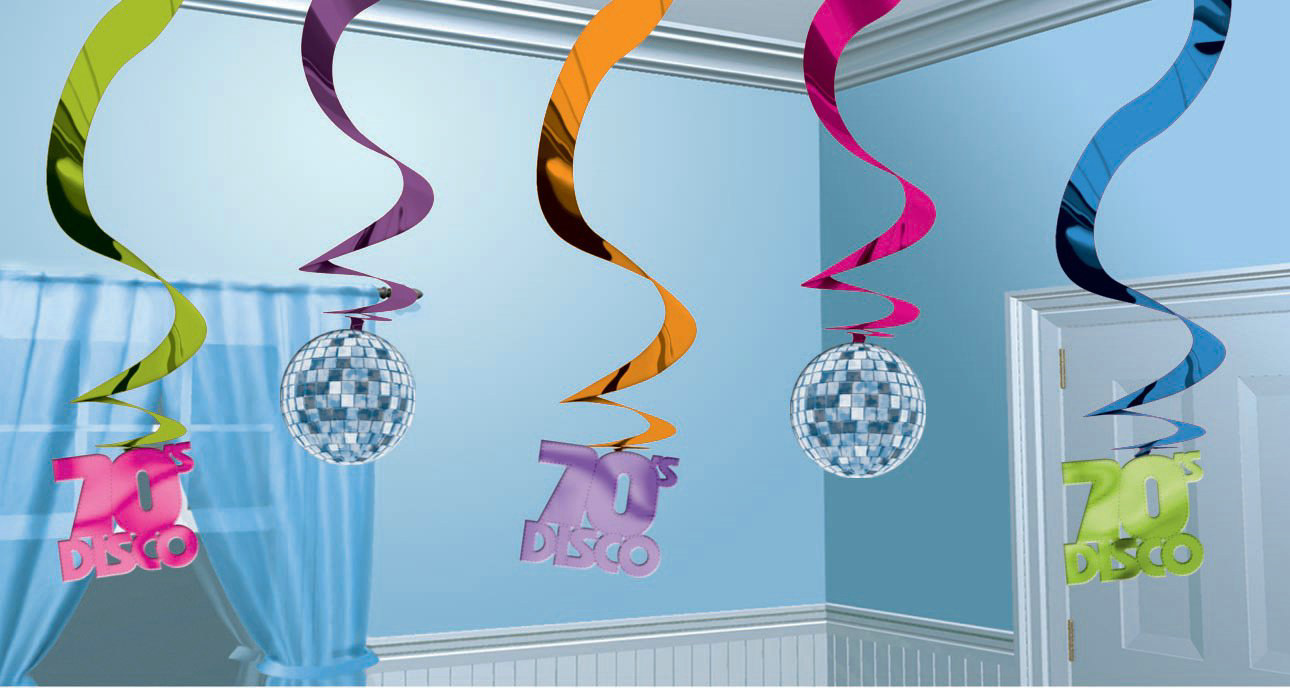 Disco Hanging Swirls (5 count)