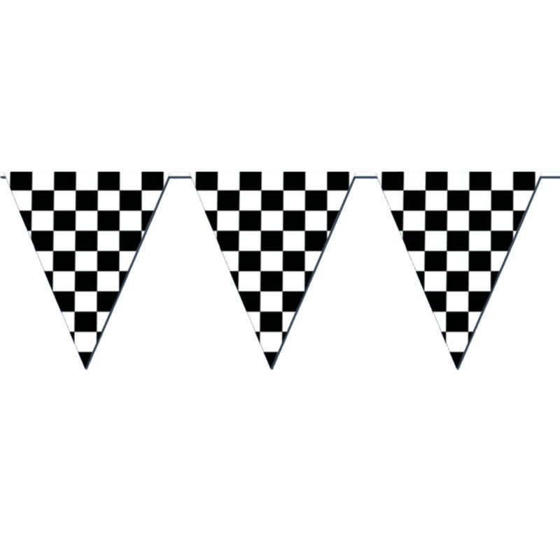 120' Checkered Outdoor Pennant Banner - Click Image to Close