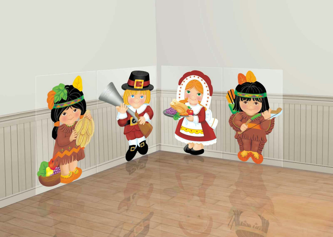 Thanksgiving Kids Scene Setters Add-Ons (4 count)