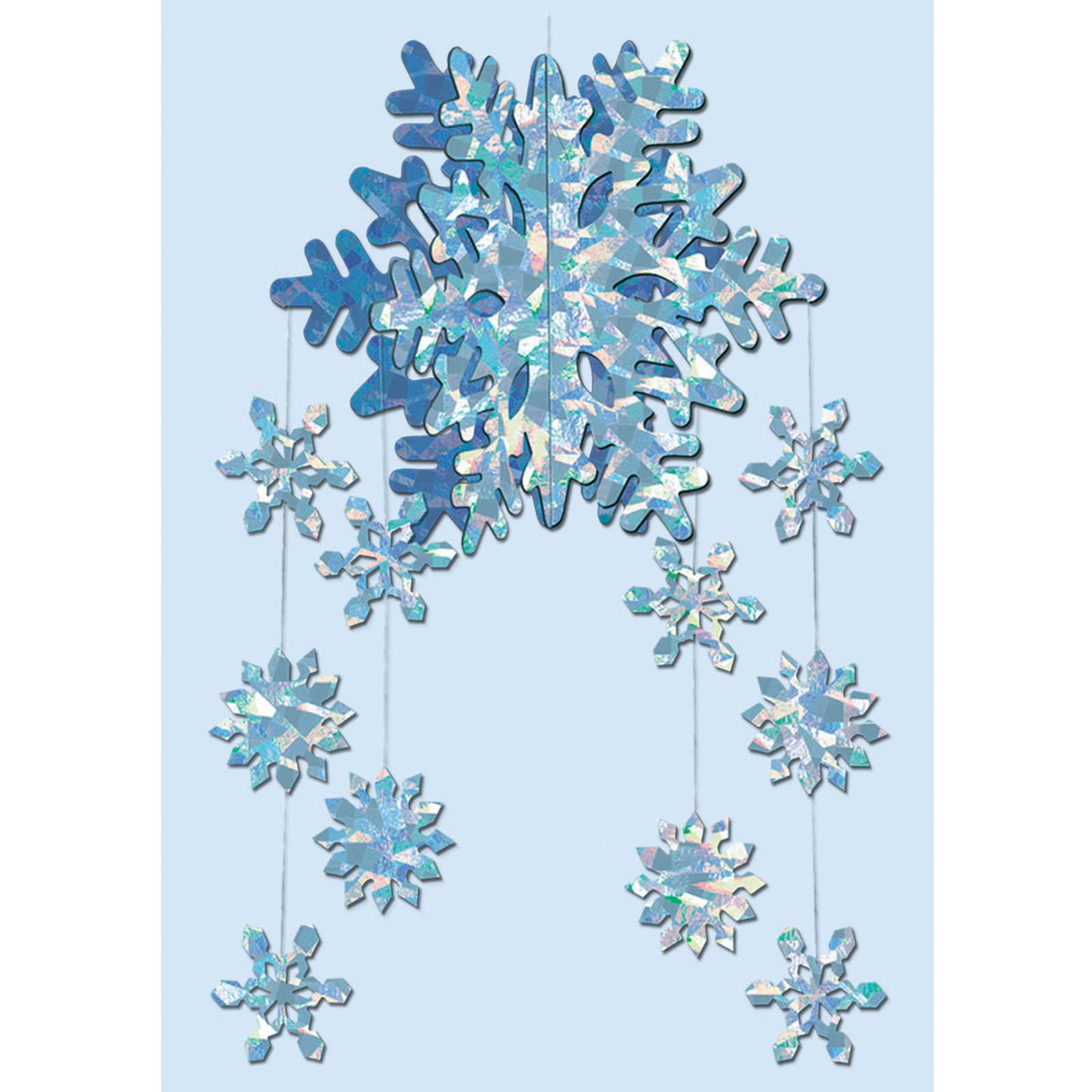 3D Prismatic Snowflake Mobile - Click Image to Close