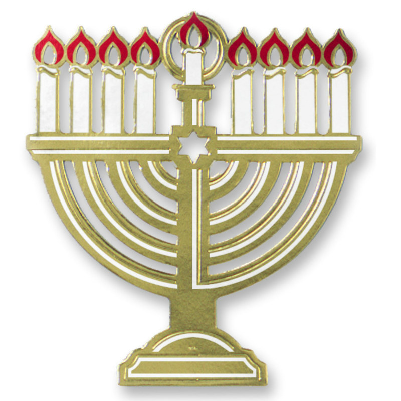 Hanukkah Foil Menorah Silhouette - Click Image to Close